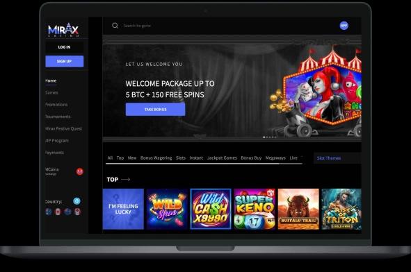 Mirax Online Casino Desktop